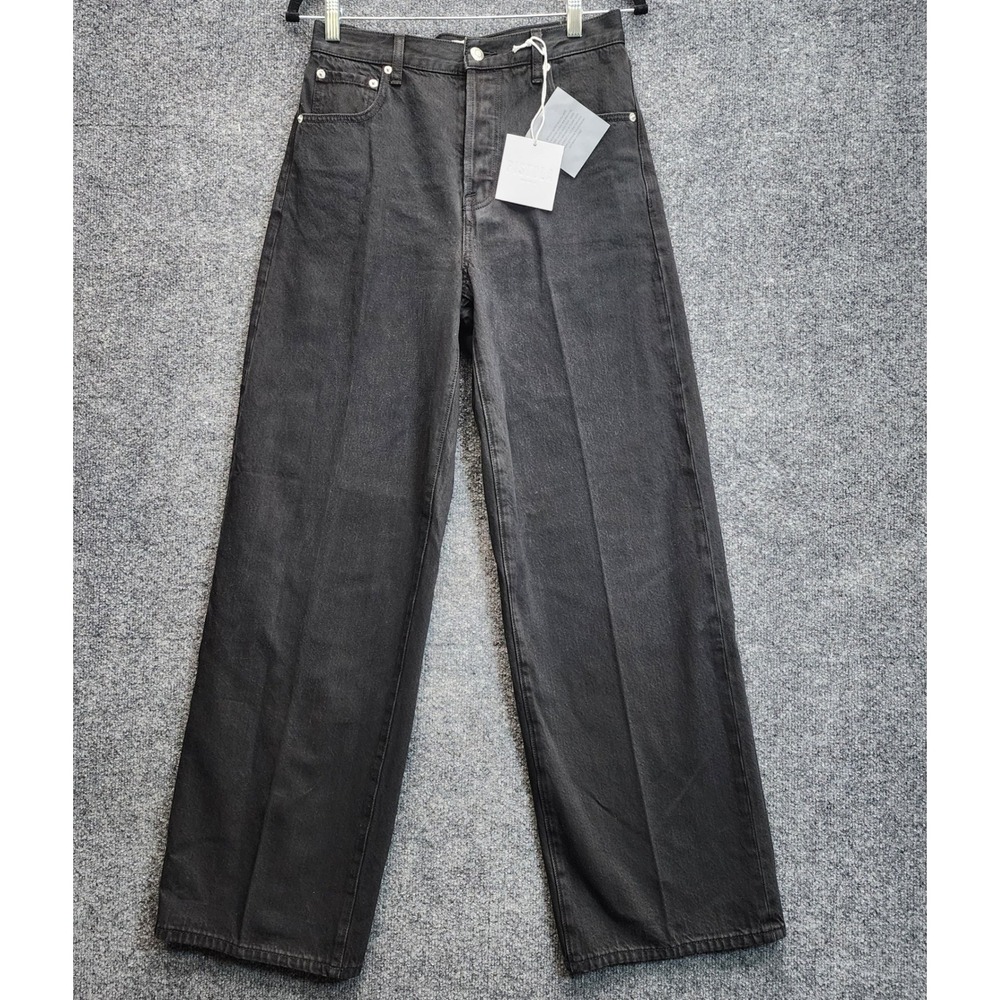 NWT Pistola Tate High Rise Bowed Wide Leg Black Denim Jeans Women 26